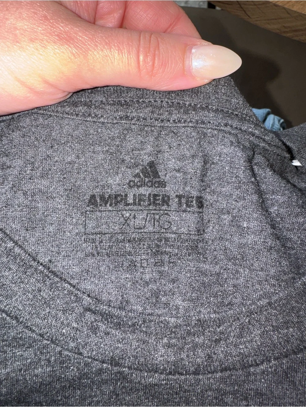 Adidas Heather Charcoal Logo Tee | Men’s XL | Climalite Athletic T-Shirt